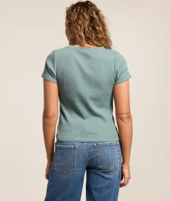 Gilded Intent Waffle Knit Top Trellis Clearance