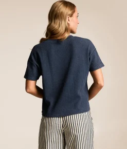 Tops | FITZ + EDDI Waffle Knit Top Mood Indigo