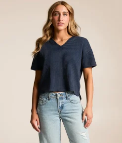 Tops | FITZ + EDDI Waffle Knit Top Mood Indigo