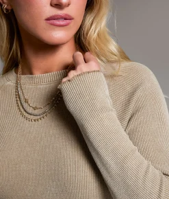 Tops | BKE Waffle Knit Top Greige