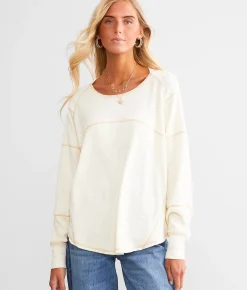 BKE Waffle Knit Top Cream