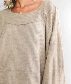 Tops | BKE Waffle Knit Top Baked Apple
