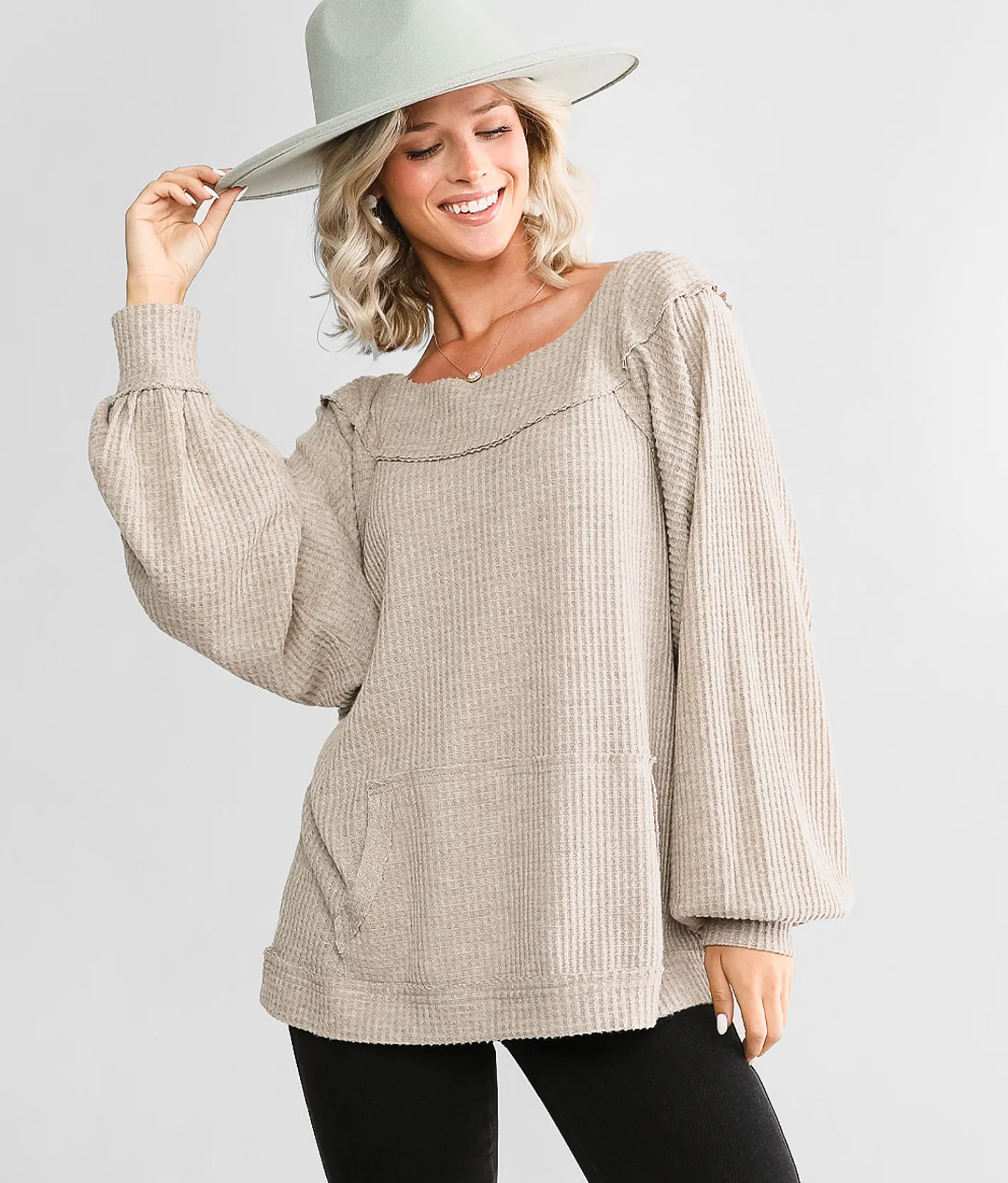Tops | BKE Waffle Knit Top Baked Apple