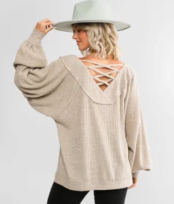 Tops | BKE Waffle Knit Top Baked Apple
