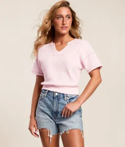 FITZ + EDDI Waffle Knit Top Cherry Blossom Best