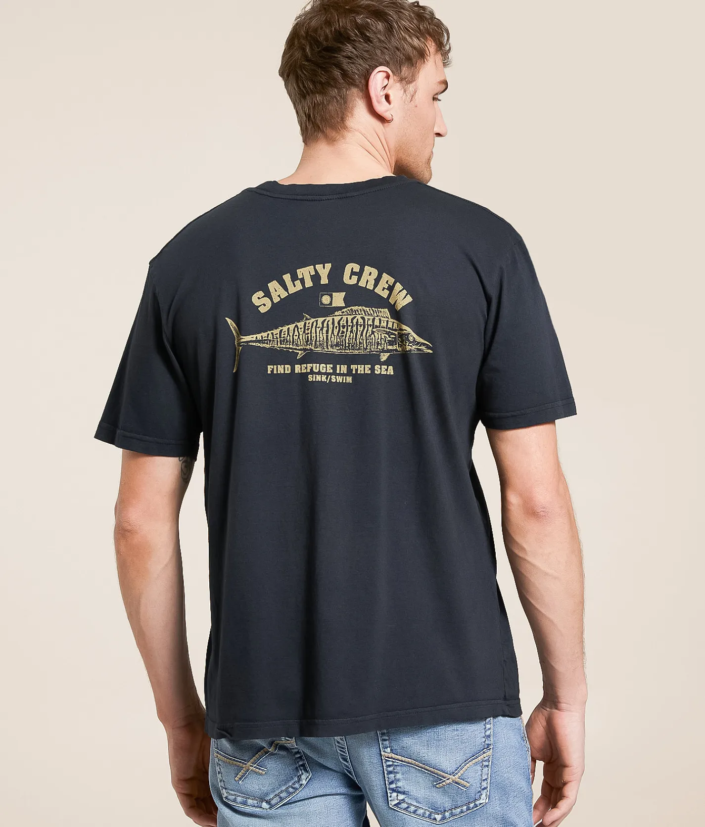 Salty Crew Wahoo Stamp Vintage T-Shirt Vintage Black Clearance