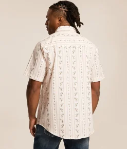 Ely Cattleman Wallpaper Floral Shirt Ecru Discount