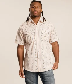 Ely Cattleman Wallpaper Floral Shirt Ecru Discount