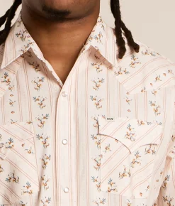 Ely Cattleman Wallpaper Floral Shirt Ecru Discount