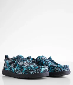 Shoes | HEYDUDE™ Wally Blue Palms Shoe Blue Multi