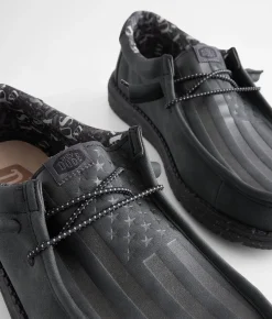 Shoes | HEYDUDE™ Wally Embossed Flag Shoe Grey Black