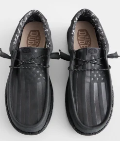 Shoes | HEYDUDE™ Wally Embossed Flag Shoe Grey Black