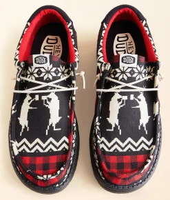 Shoes | HEYDUDE™ Wally Holiday Cheers Shoe Black Multi