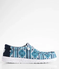HEYDUDE™ Wally Navy Blanket Shoe Navy Multi Best