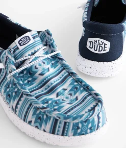 HEYDUDE™ Wally Navy Blanket Shoe Navy Multi Best