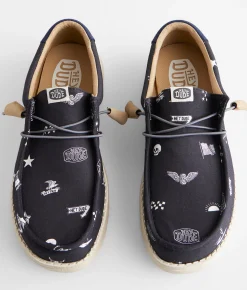 HEYDUDE™ Wally Stars N Skulls Shoe Black Outlet