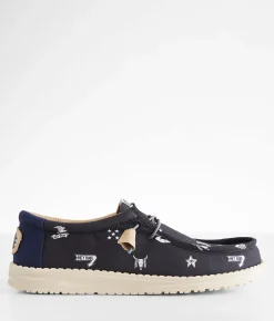HEYDUDE™ Wally Stars N Skulls Shoe Black Outlet