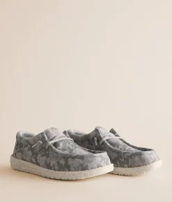 HEYDUDE™ Wally Stretch Jersey Camo Shoe Light Grey Multi Clearance