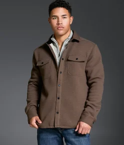 Tops|Coats & Jackets | Outpost Makers Jacquard Shacket Walnut