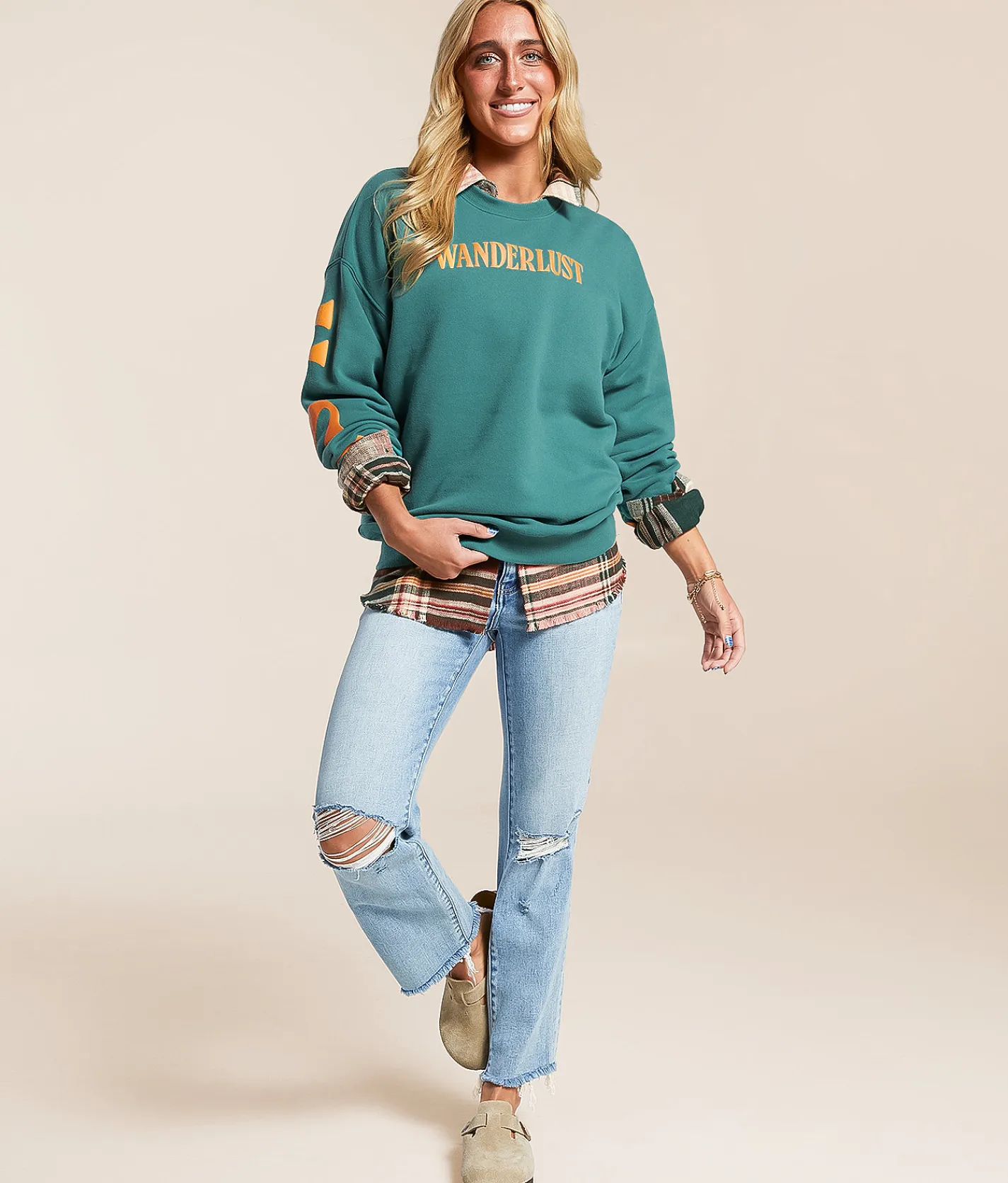 Tops | Goodie Two Sleeves Wanderlust Oversized Pullover Waterfall
