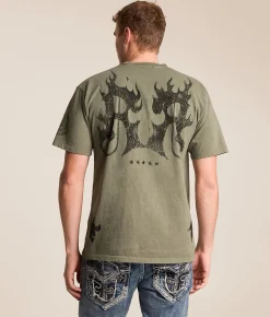 Tops|Graphic T-Shirts | Rock Revival Ward T-Shirt Mash Green