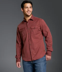 Outpost Makers Washed Athletic Stretch Shirt Green Sale