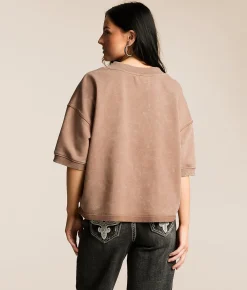 Tops | Gilded Intent Washed Boxy Top Chocolate Malt