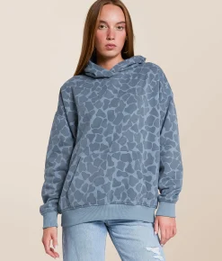 Gilded Intent Washed Camo Hooded Sweatshirt Blue Camo Online