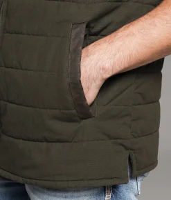 BKE Washed Canvas Vest Green Brown Best