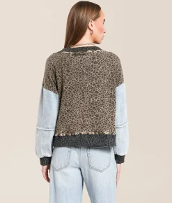 Tops | Gilded Intent Washed Pullover Cheetah