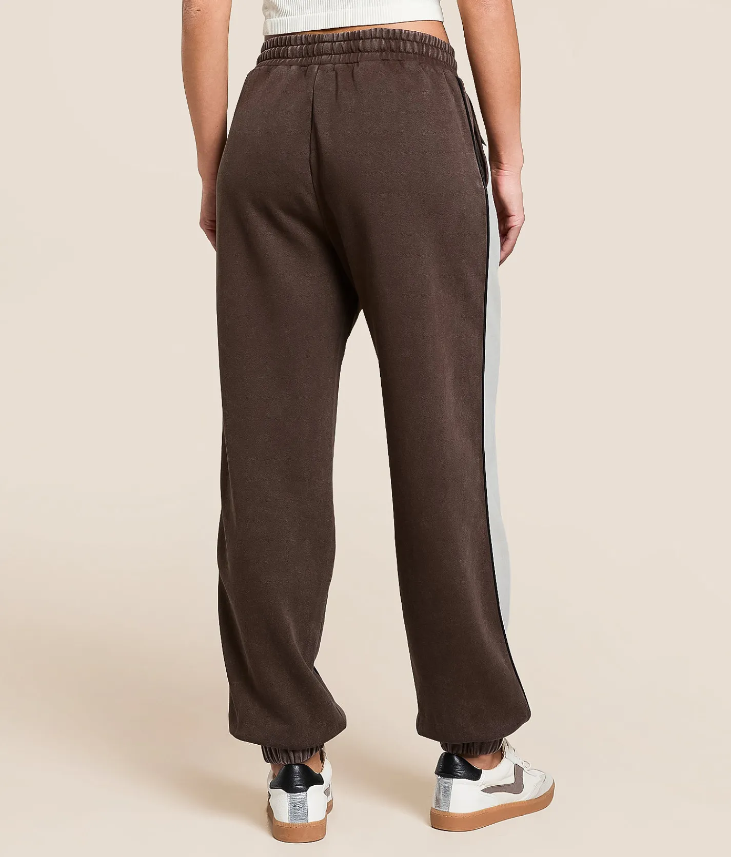 Gilded Intent Washed Color Block Jogger Chocolate Martini Outlet