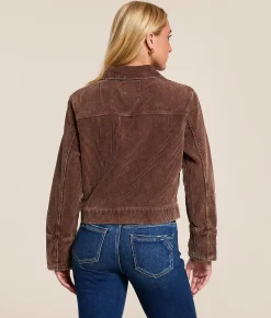Stoosh Washed Corduroy Cropped Jacket Washed Brown Clearance