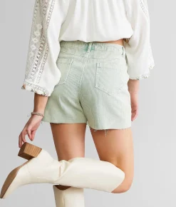 Bottoms|Shorts | Blue Blush Washed Corduroy Short Dusty Sage