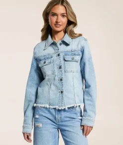 HIDDEN Washed Denim Stretch Jacket Light Wash Clearance