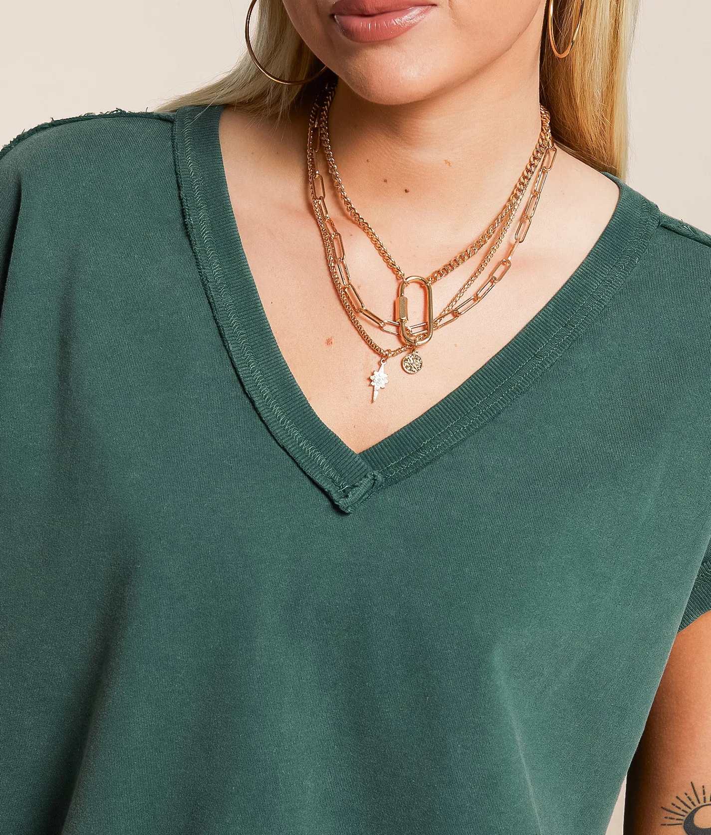 Tops | Gilded Intent Washed Dolman Oversized Pullover Deep Green
