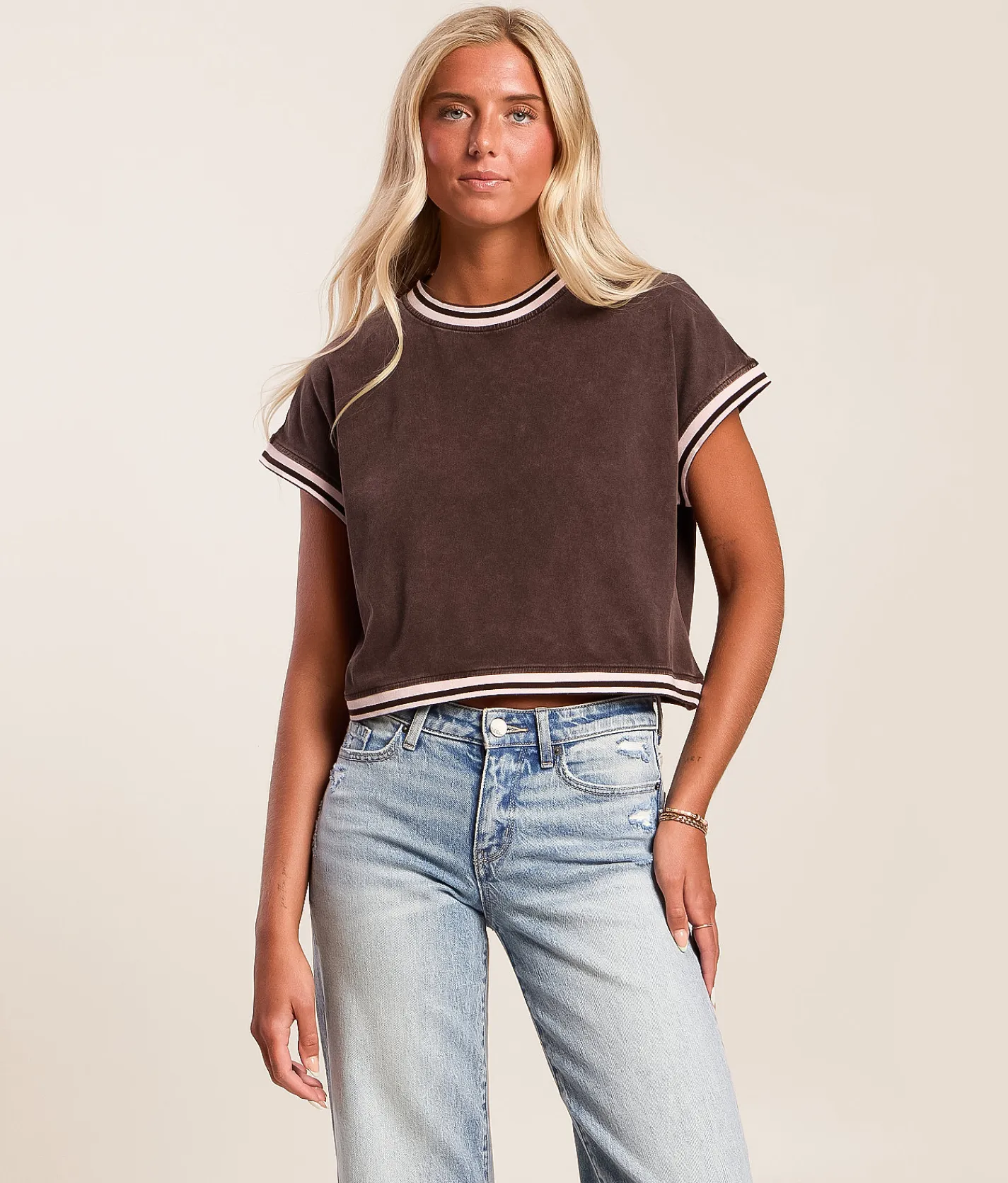Tops | Gilded Intent Washed Dolman Top Coffee Bean