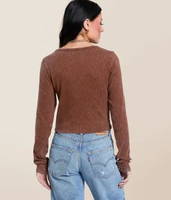 Gilded Intent Washed Grommet Hanky Top Cherry Mahogany Sale