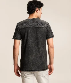 Tops | Buckle Black Washed Henley Black
