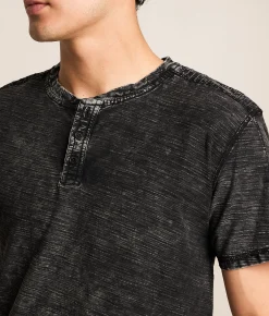 Tops | Buckle Black Washed Henley Black