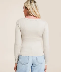 Gilded Intent Washed Henley Moonbeam Hot