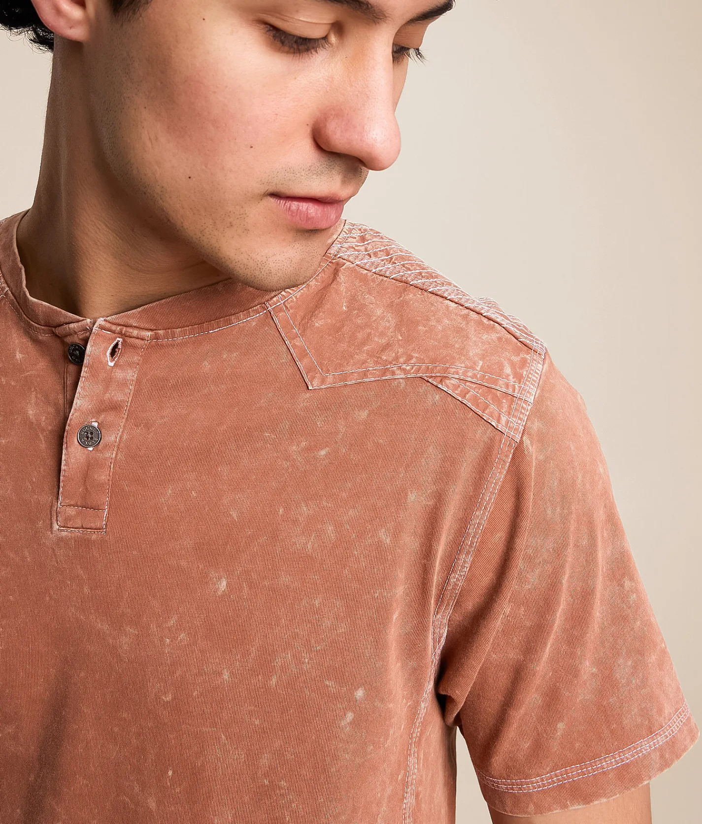Buckle Black Washed Henley Rust Sale