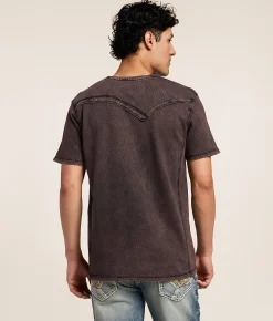 Tops | Buckle Black Washed Henley Sable
