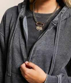 Gilded Intent Washed Hoodie Charcoal