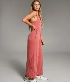 BKE Washed Jumpsuit Washed Red Outlet