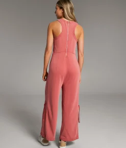 BKE Washed Jumpsuit Washed Red Outlet