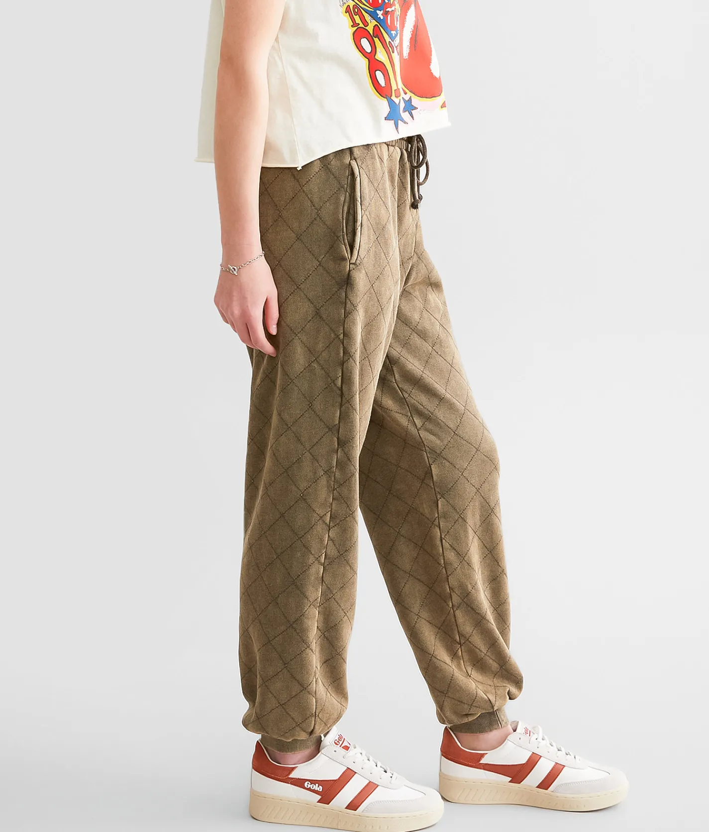 Bottoms|Activewear | Gilded Intent Washed Knit Joggers Washed Olive