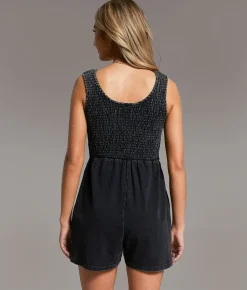 BKE Washed Knit Romper Washed Black