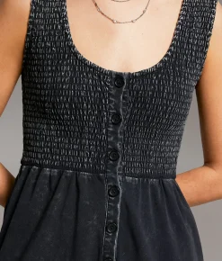 BKE Washed Knit Romper Washed Black