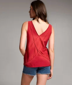 BKE Washed Knit Tank Top Red Sale