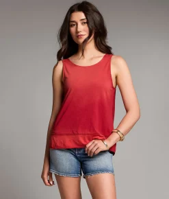 BKE Washed Knit Tank Top Red Sale